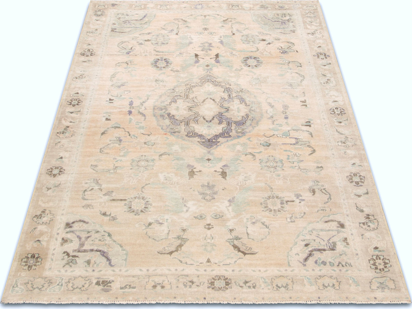 Vintage Turkish Oushak Rug - 5'5" x 8'2" - 091173