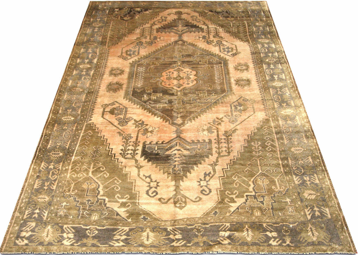 Vintage Turkish Oushak Rug - 6'6" x 10'8" - 091189