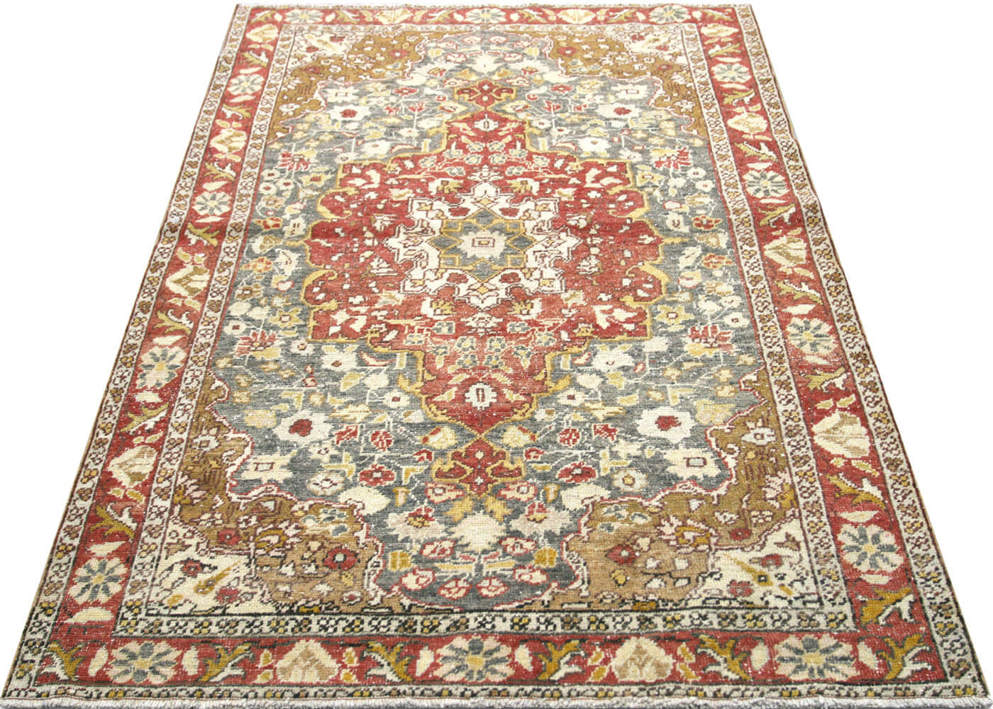 Vintage Turkish Oushak Rug - 4'4" x 6'4" - 091194