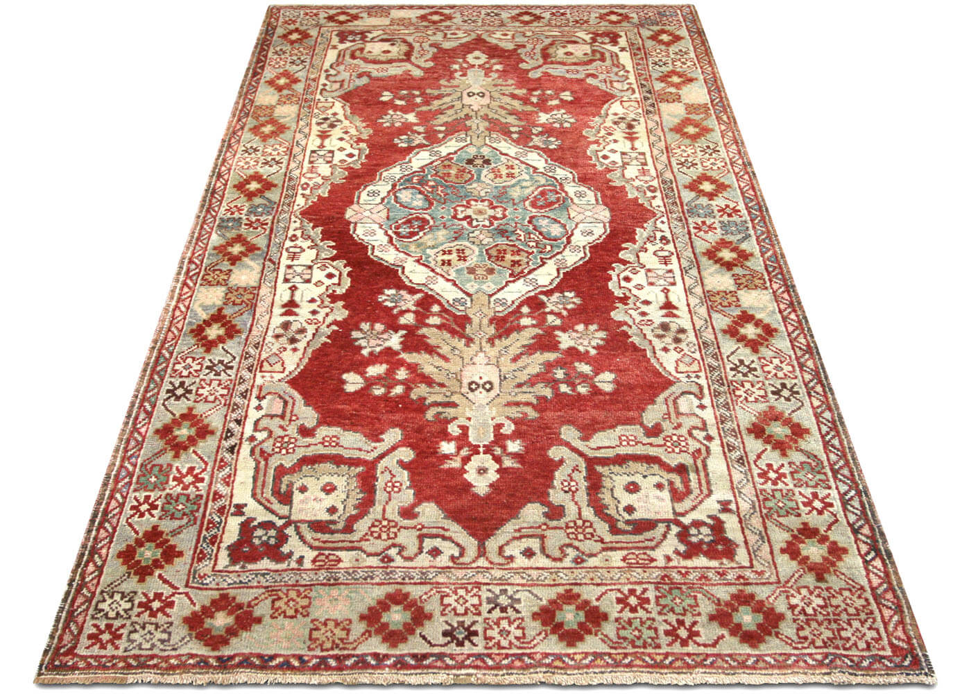 Vintage Turkish Oushak Rug - 4'4" x 7'9" - 091234