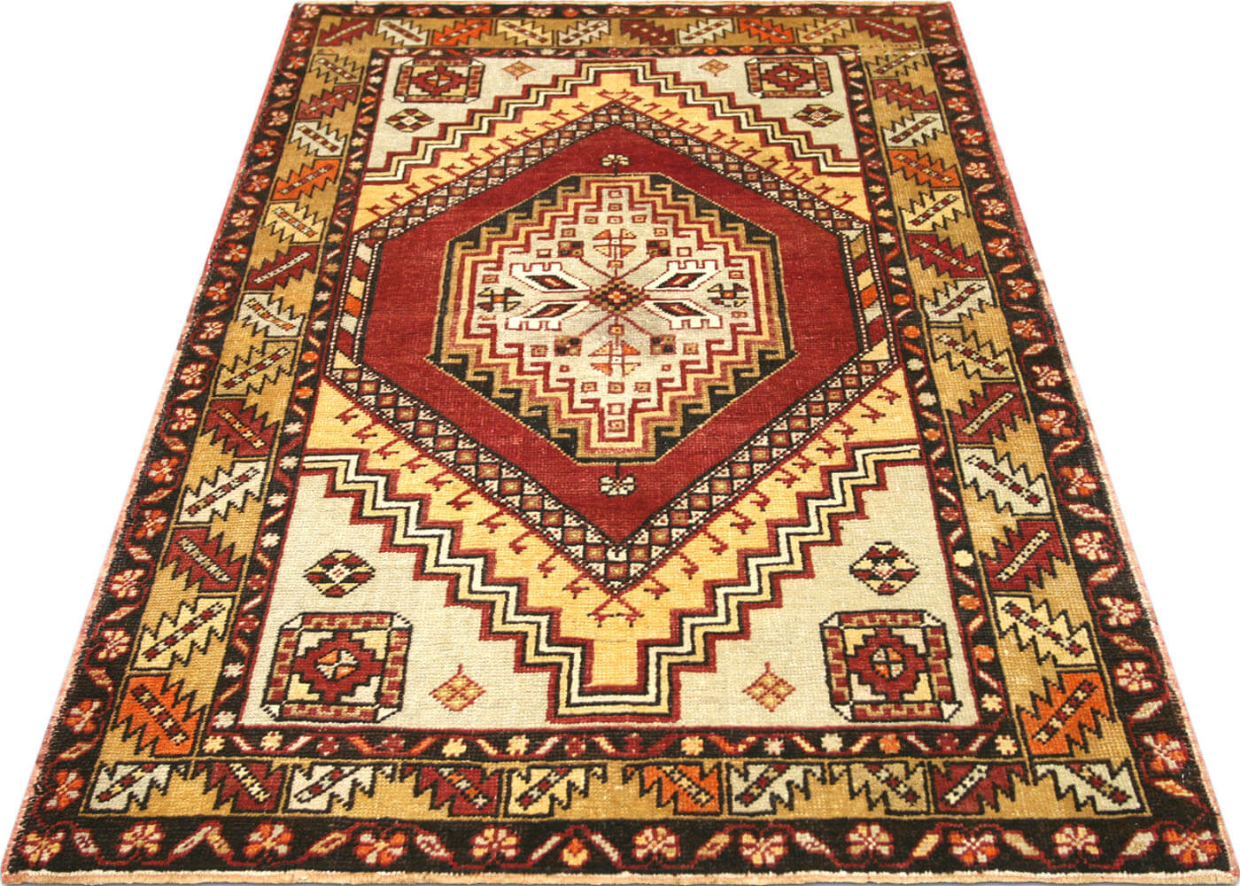 Vintage Turkish Oushak Rug - 3'9" x 5'9" - 100411
