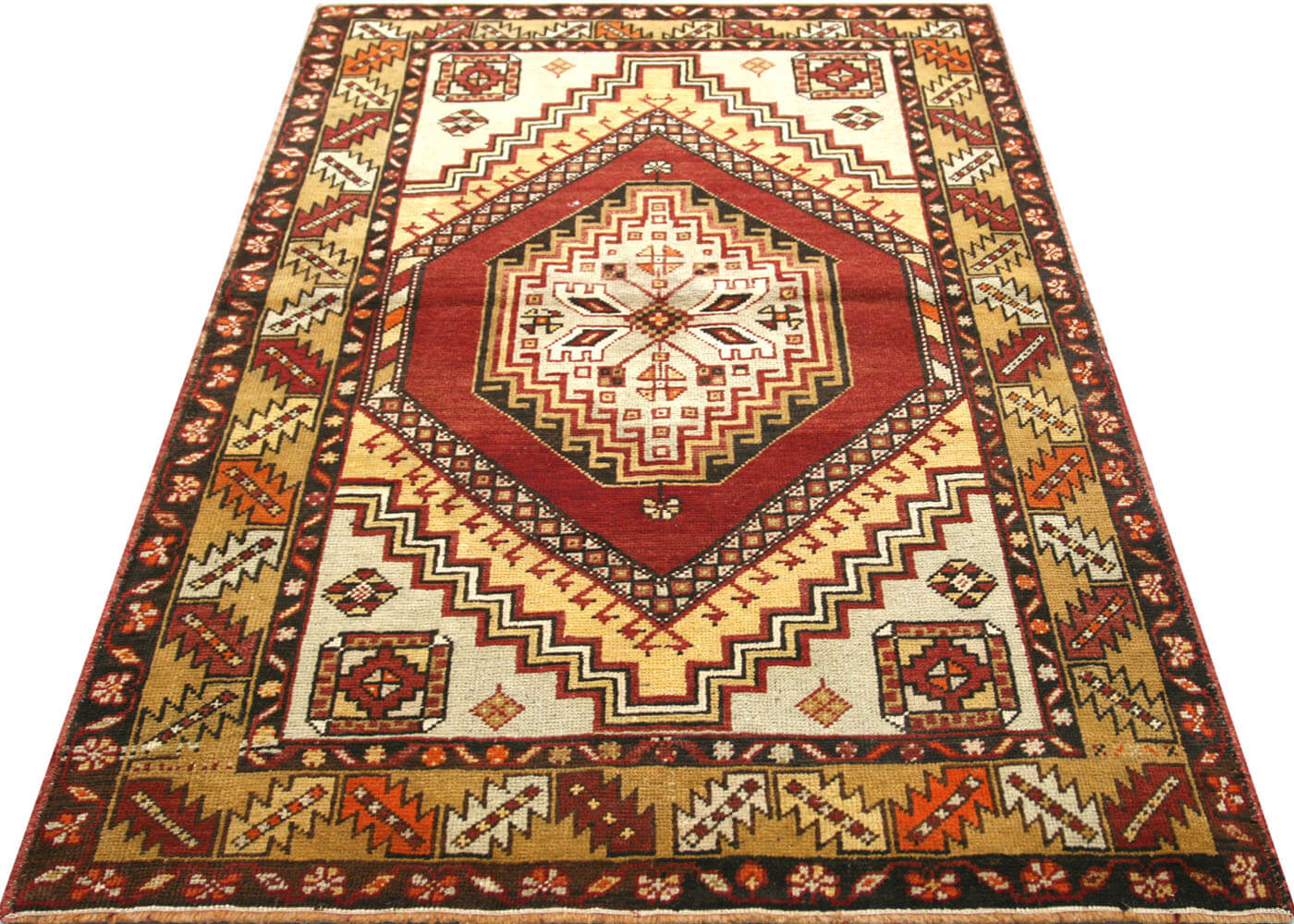 Vintage Turkish Oushak Rug - 3'9" x 5'9" - 100411