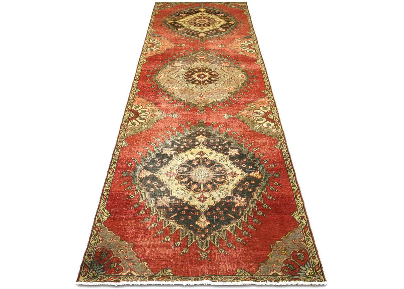 Vintage Turkish Oushak Runner - 3'7" x 13' - 100471