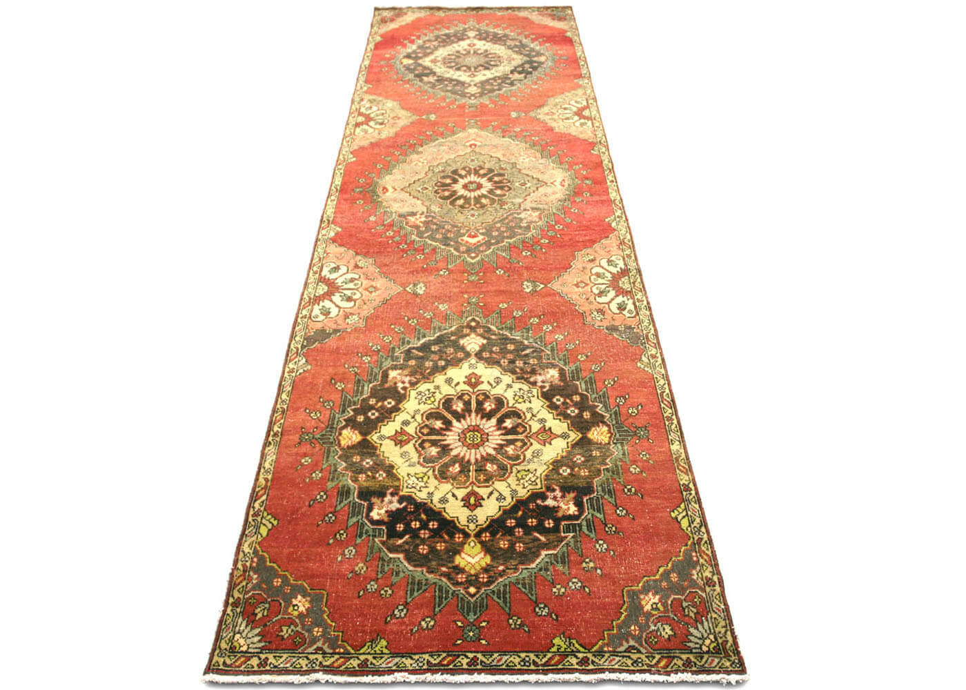 Vintage Turkish Oushak Runner - 3'7" x 13' - 100471