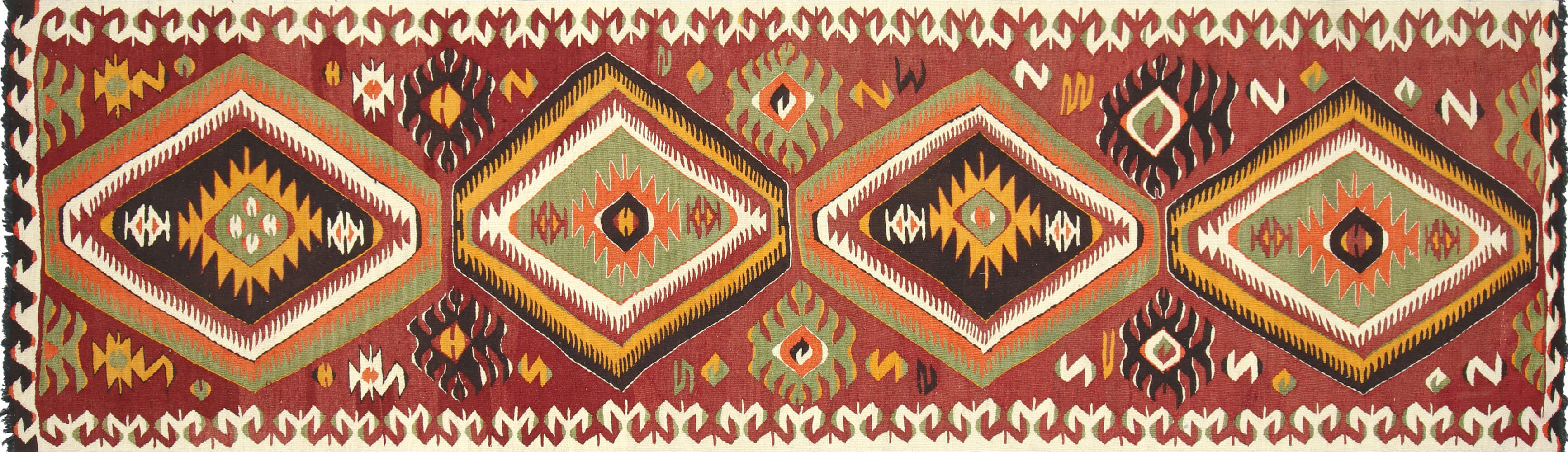 Vintage Turkish Kilim Runner - 3'3" x 11'3" - 121216