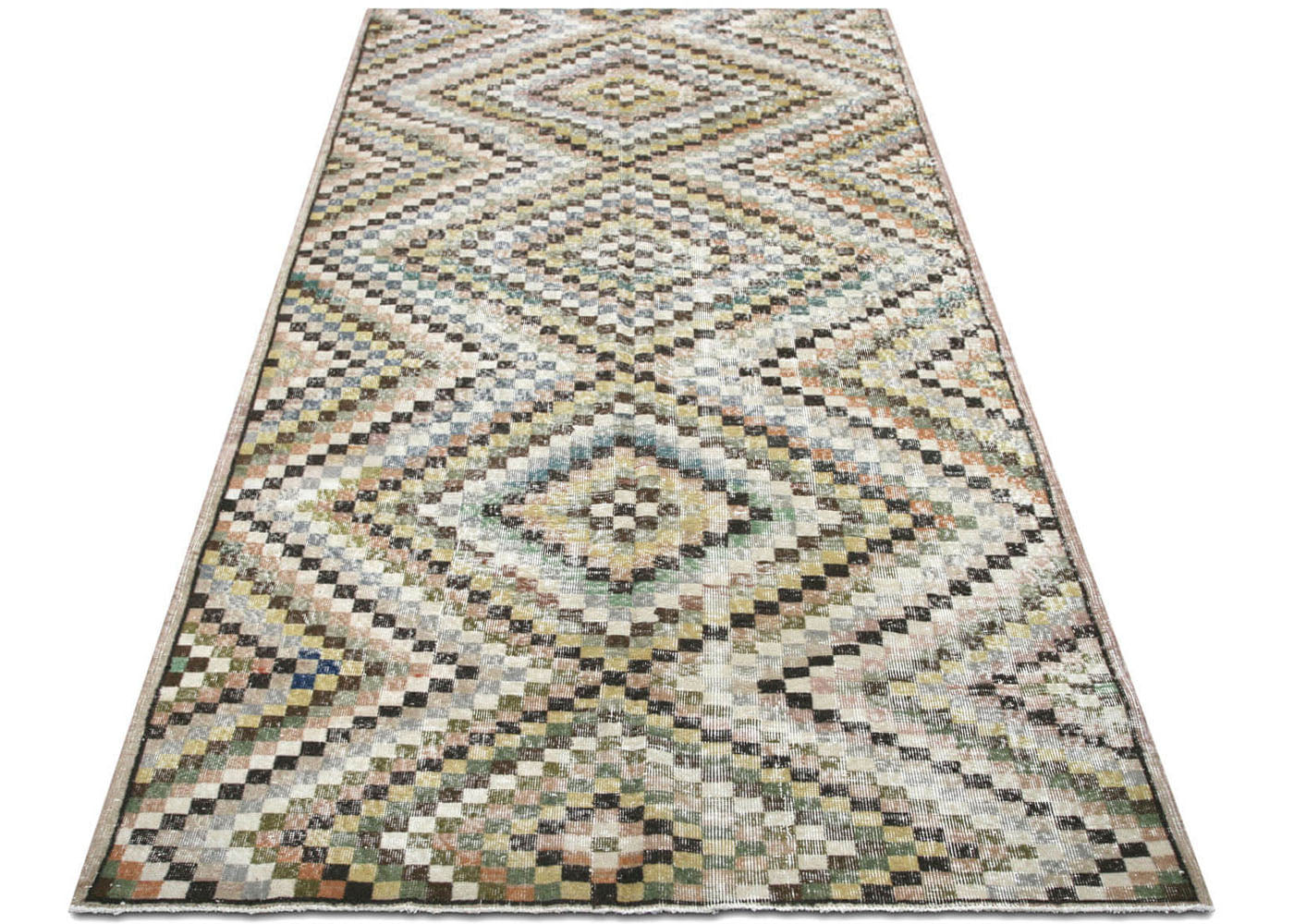 Vintage Turkish Mid-Century-Modern Rug - 5'6" x 10'3" - 121301