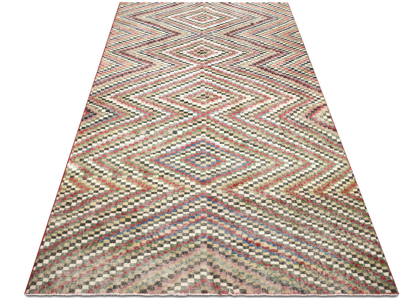 Vintage Turkish Mid-Century-Modern Rug - 5'10" x 10'6" - 121369
