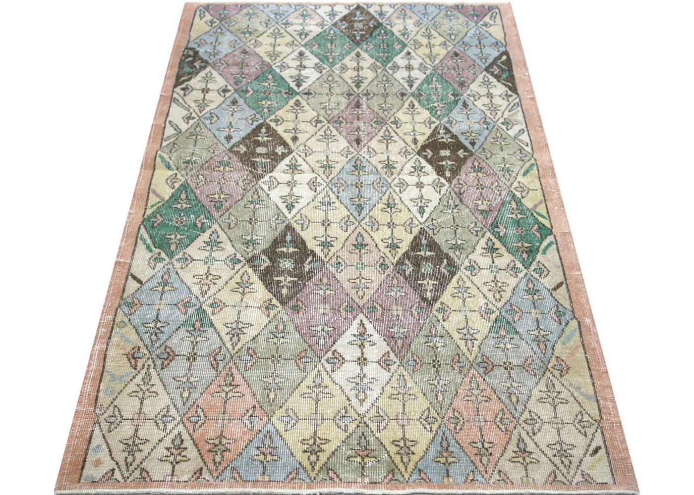 Vintage Turkish Mid-Century-Modern Rug - 3'9" x 7'1" - 132030