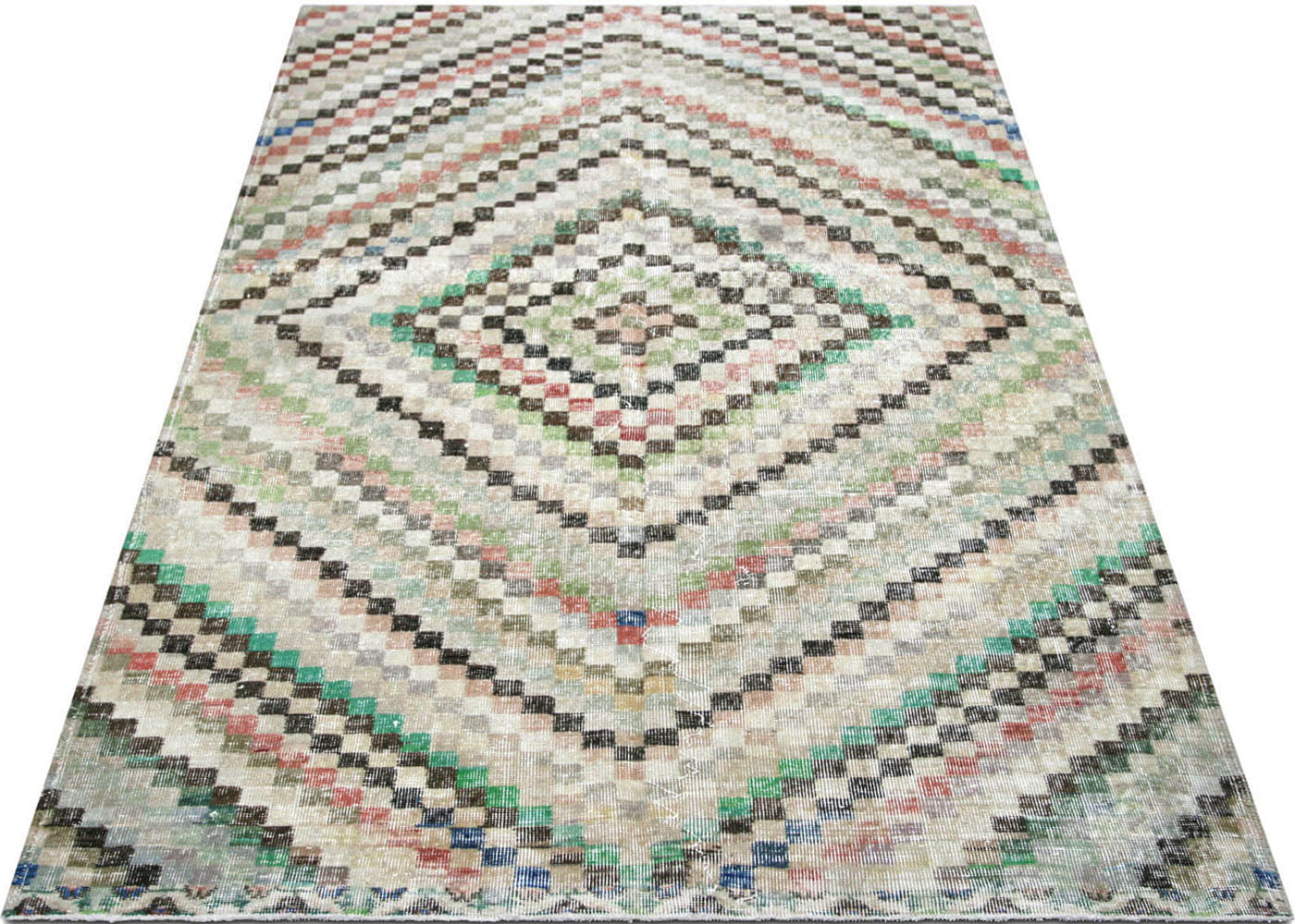 Vintage Turkish Mid-Century-Modern Rug - 5'4" x 8'6" - 132032
