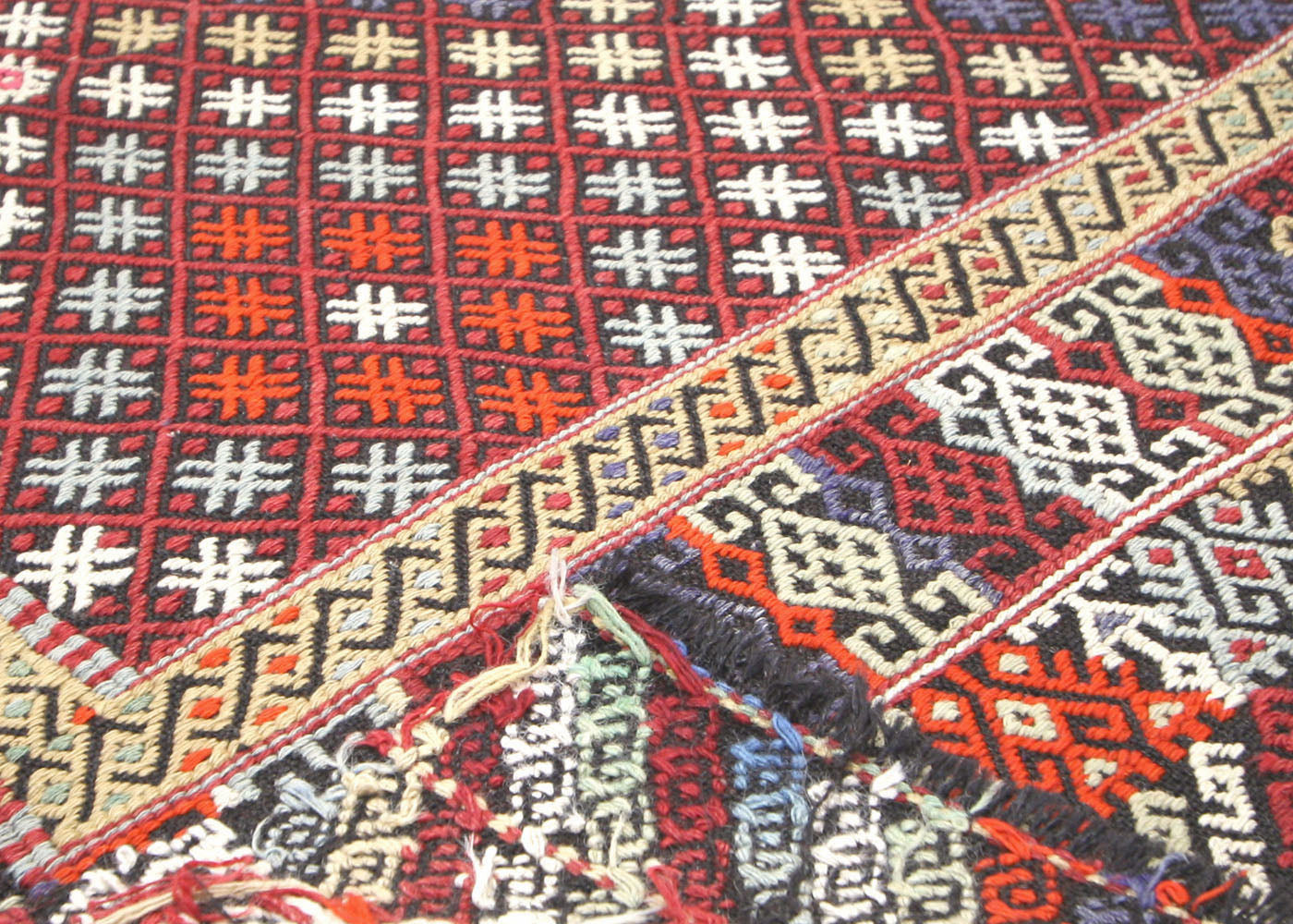 Vintage Turkish Kilim - 7'4" x 11'9" - 132388