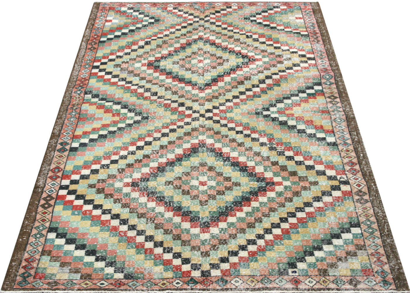 Vintage Turkish Mid-Century-Modern Rug - 5'8" x 9'4" - 132757