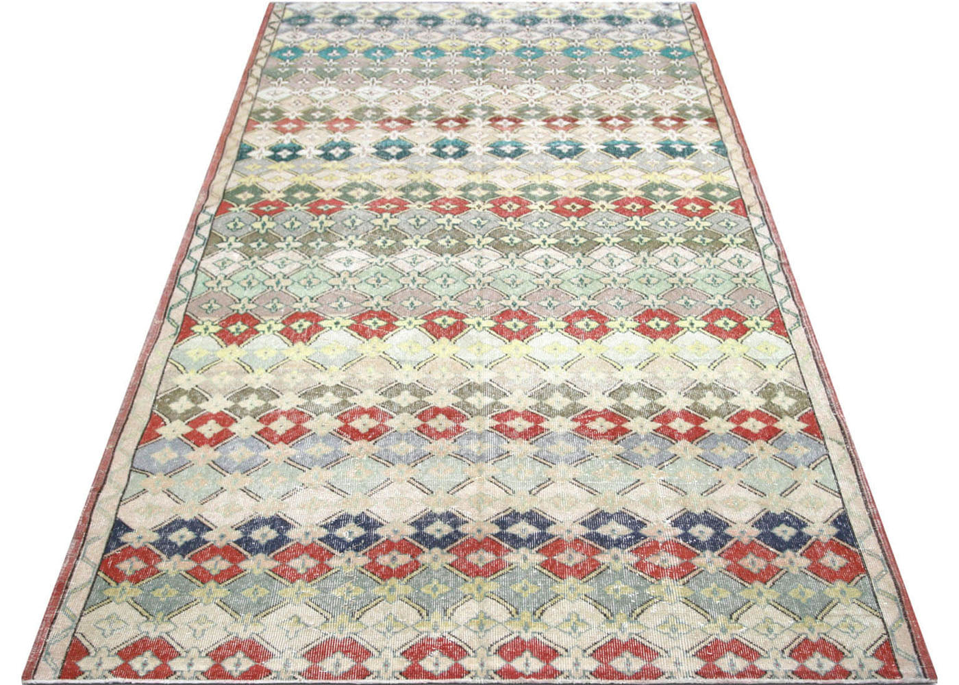 Vintage Turkish Mid-Century-Modern Rug - 5'9" x 11' - 132764