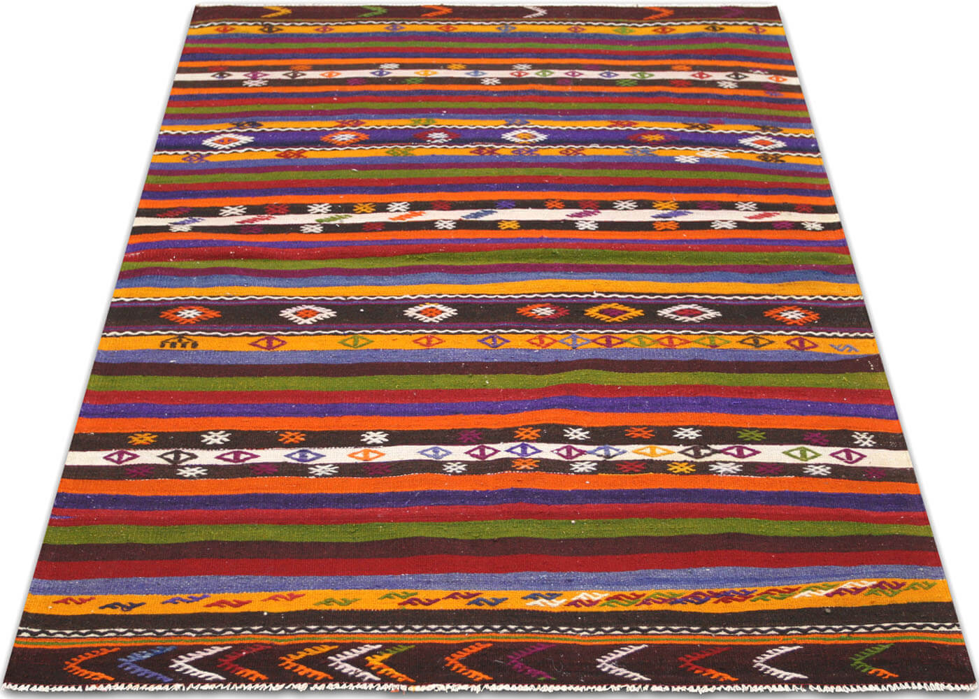 Vintage Turkish Kilim - 4'4" x 6'2" - 132977