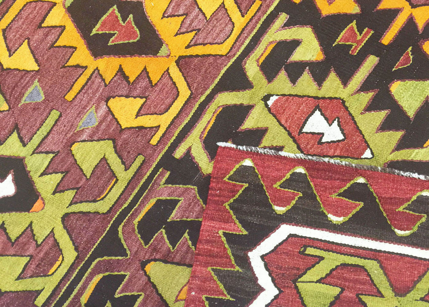Vintage Turkish Kilim - 6'7" x 12'3" - 133015