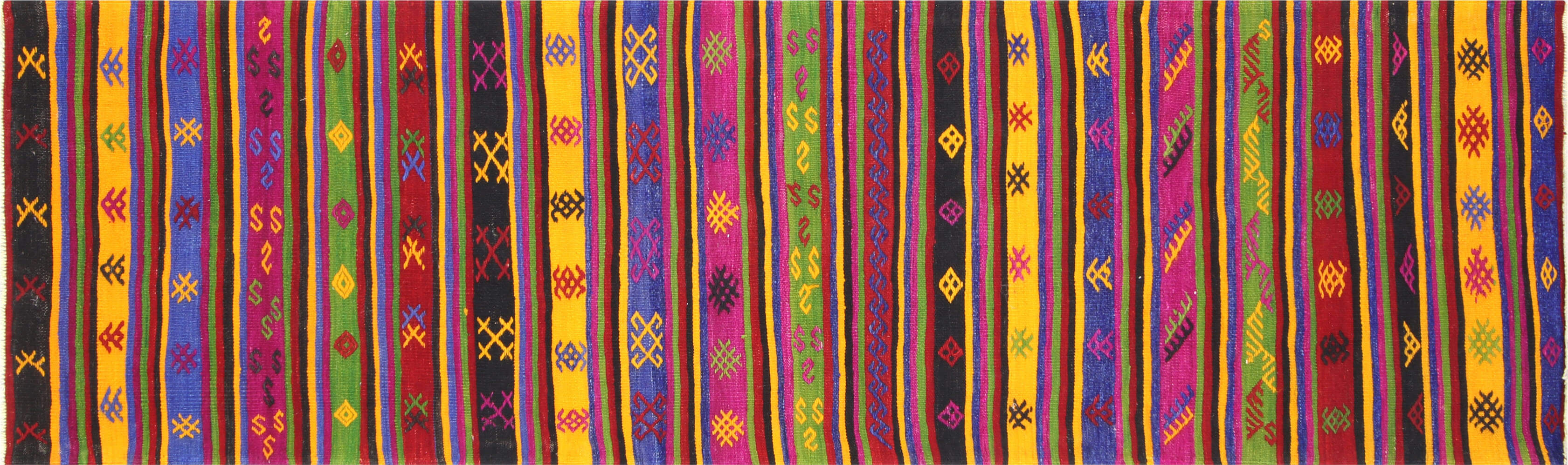 Vintage Turkish Kilim Runner - 2'11" x 9'11" - 135014