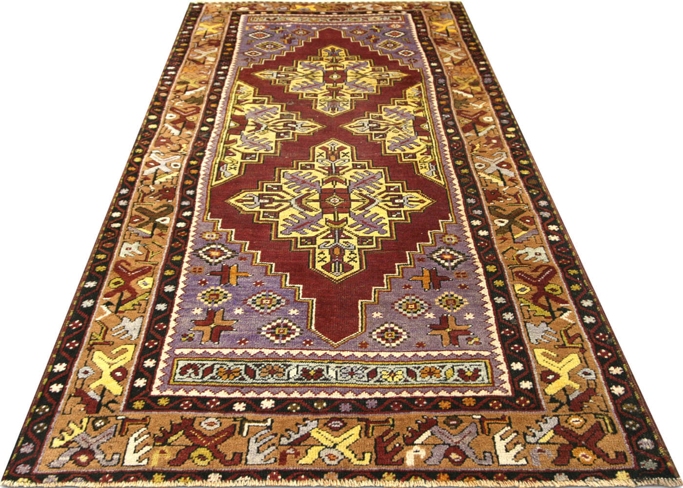 Vintage Turkish Oushak Rug - 3'7" x 7' - 137011