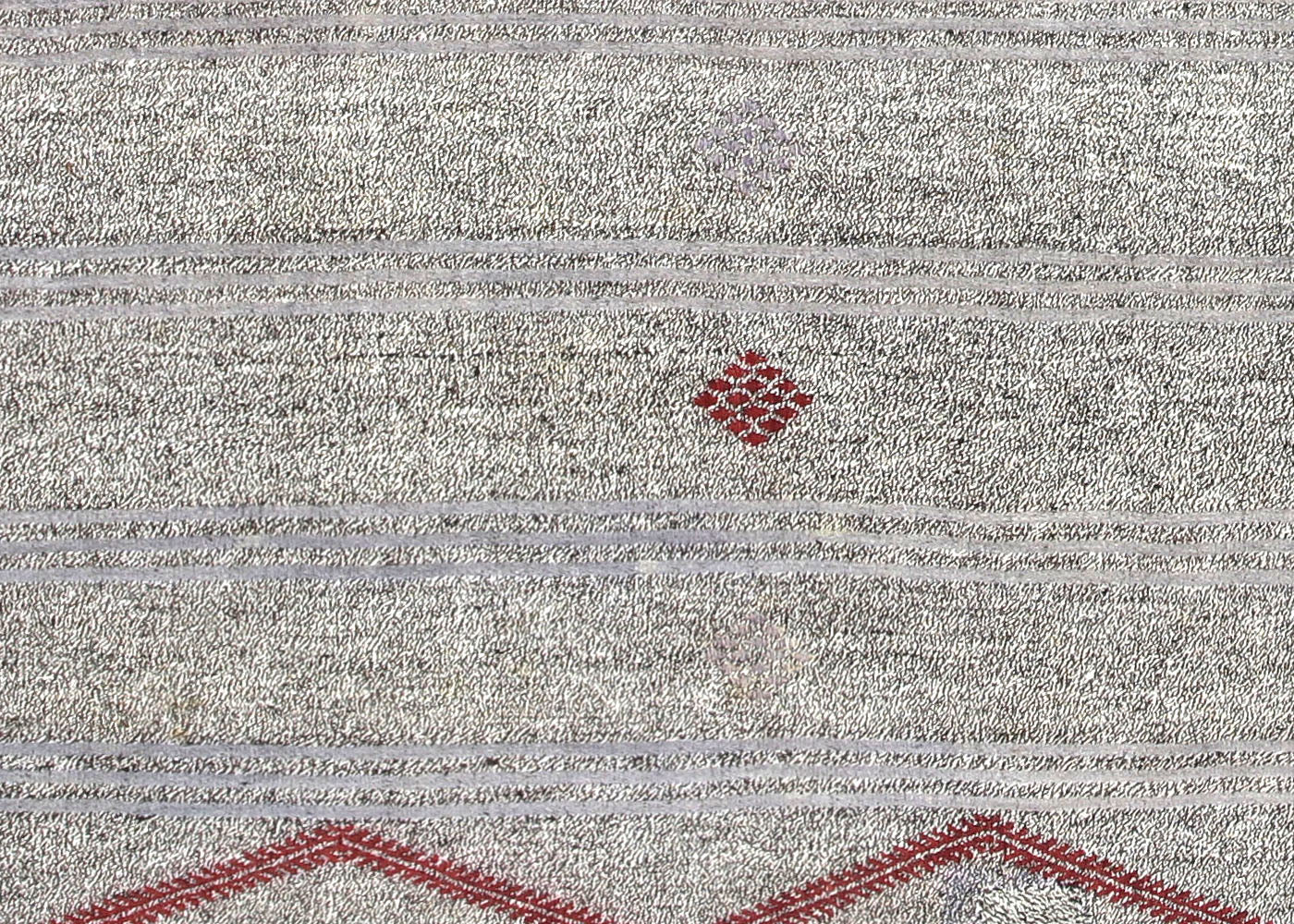 Vintage Turkish Rag Kilim - 6'11" x 11' - 140046