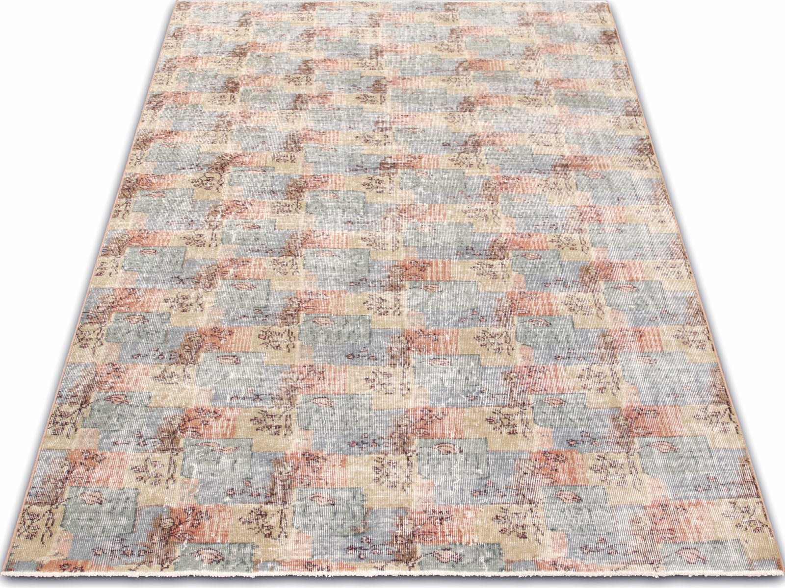 Vintage Turkish Mid-Century-Modern Rug - 5'10" x 8'7"