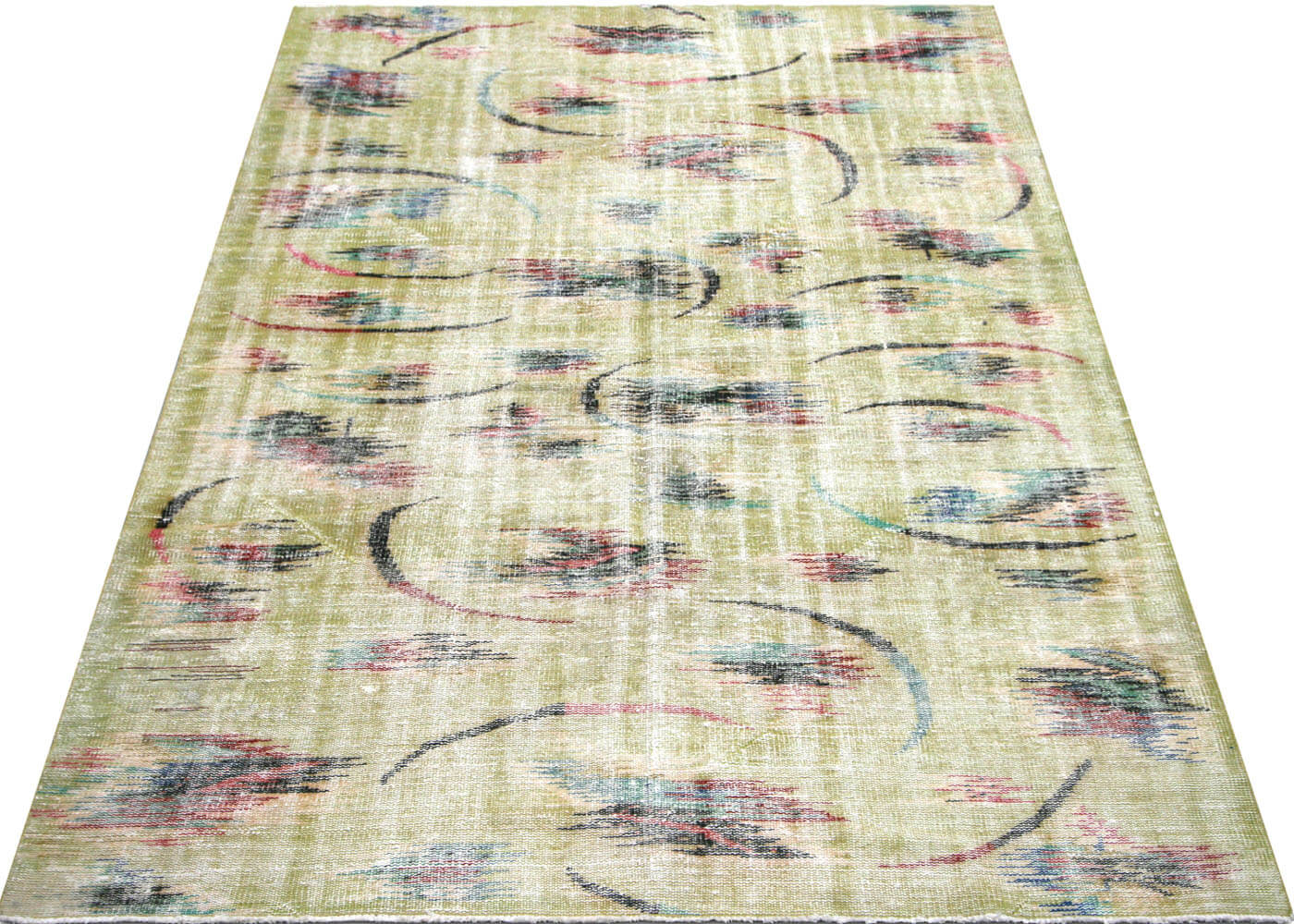 Vintage Turkish Mid-Century-Modern Rug - 5'9" x 8'8" - 140200