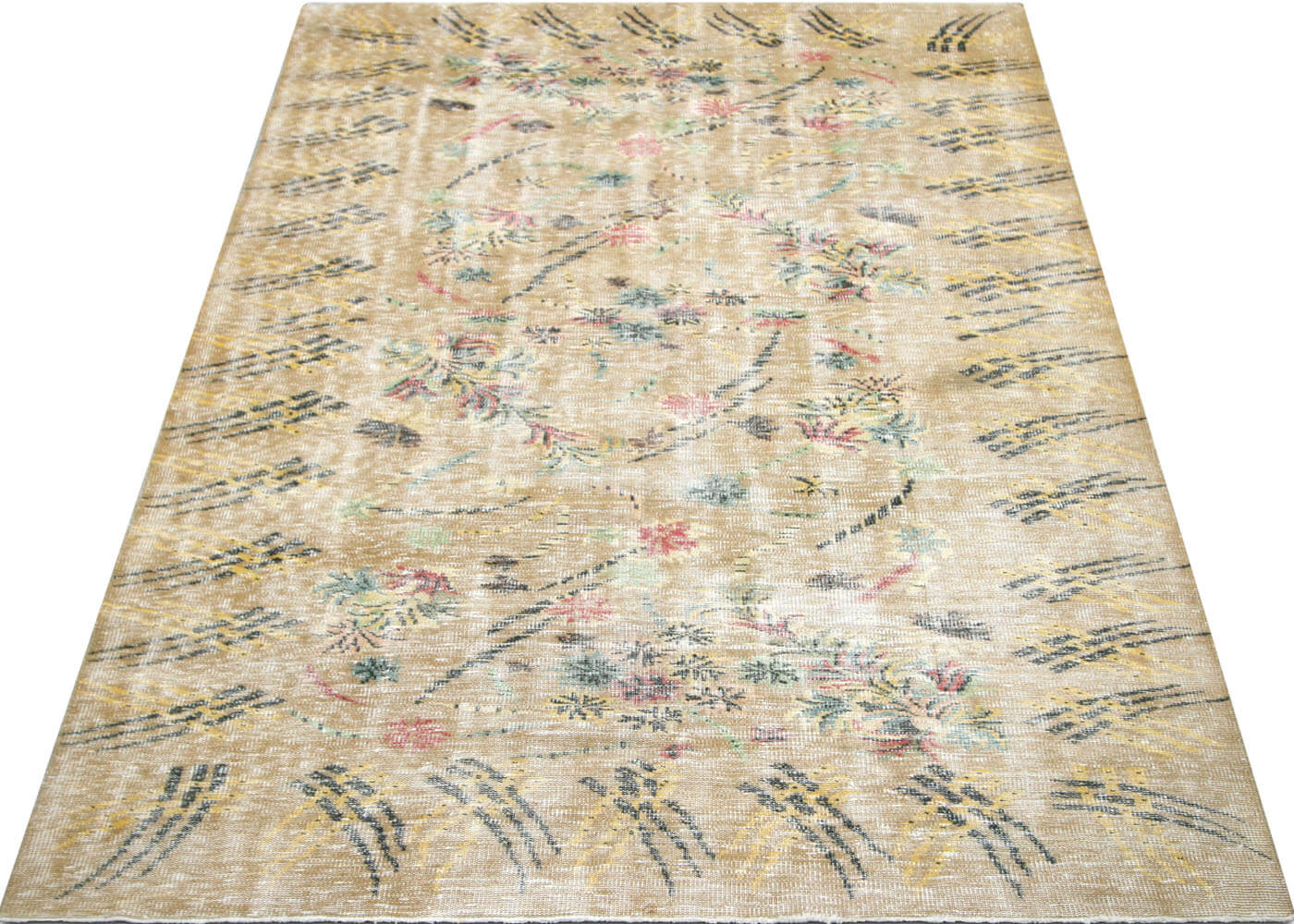 Vintage Turkish Mid-Century-Modern Rug - 6' x 10' - 140209