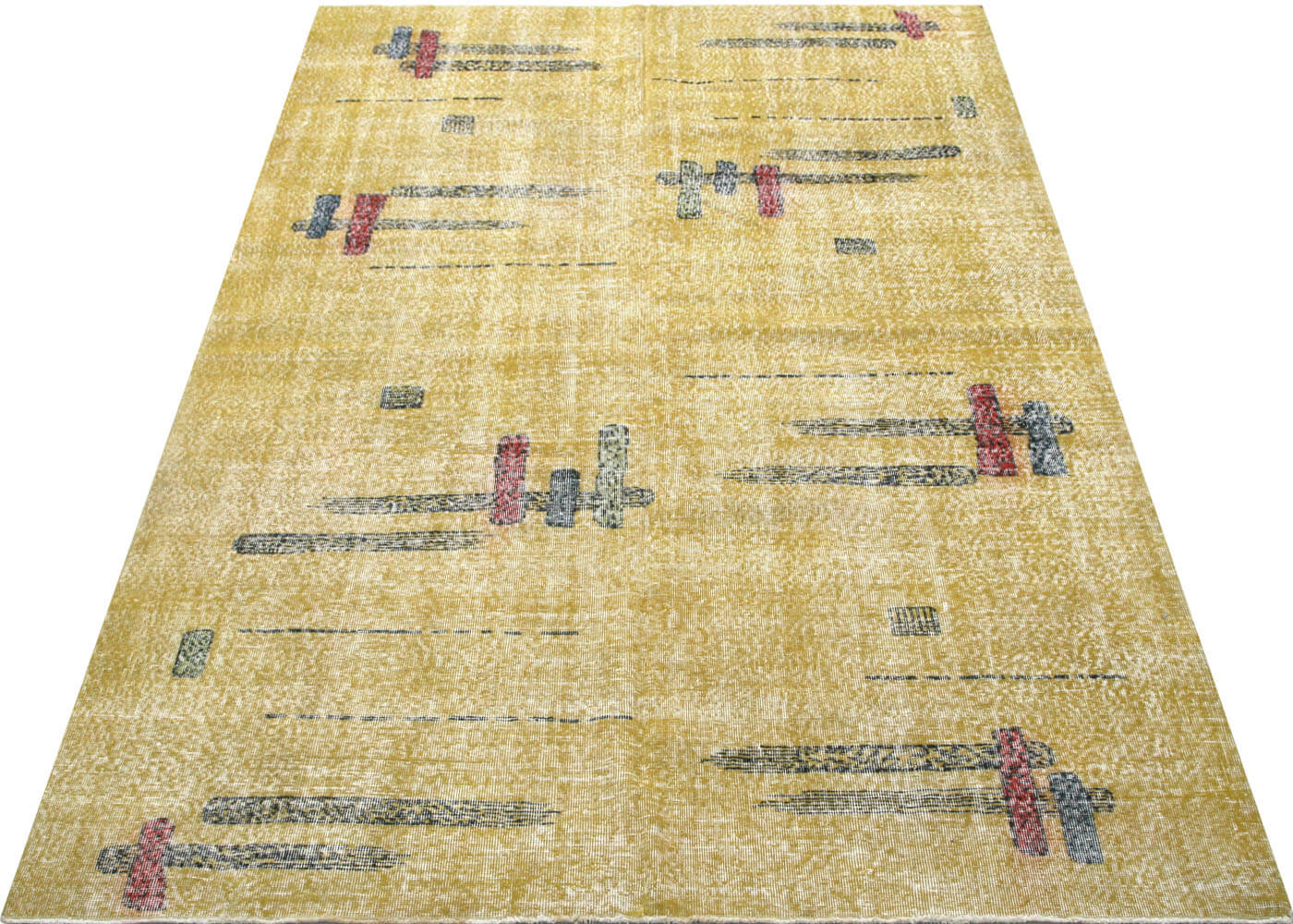 Vintage Turkish Mid-Century-Modern Rug - 6'7" x 9'2" - 140210