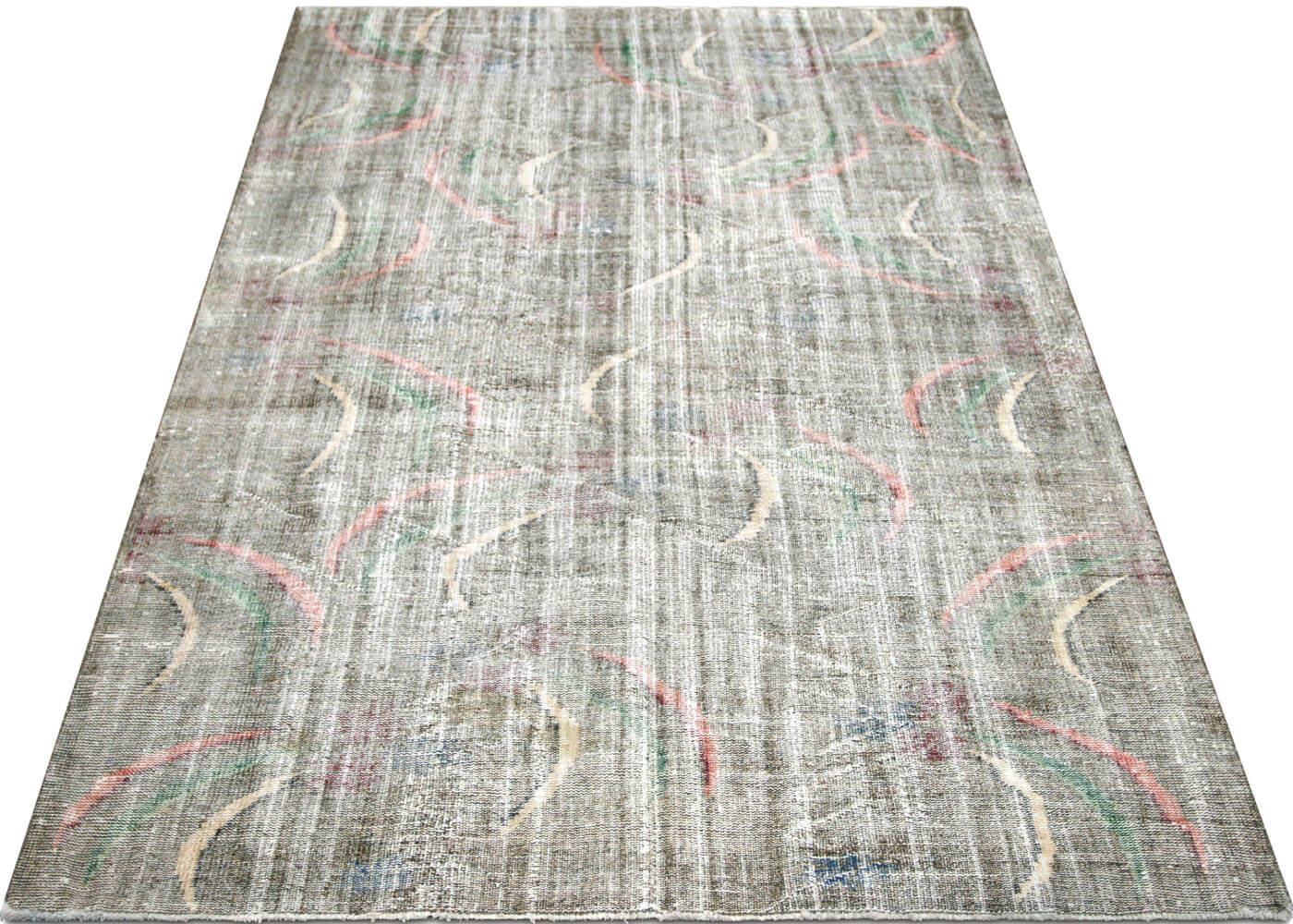 Vintage Turkish Mid-Century-Modern Rug - 6' x 8'10" - 140216