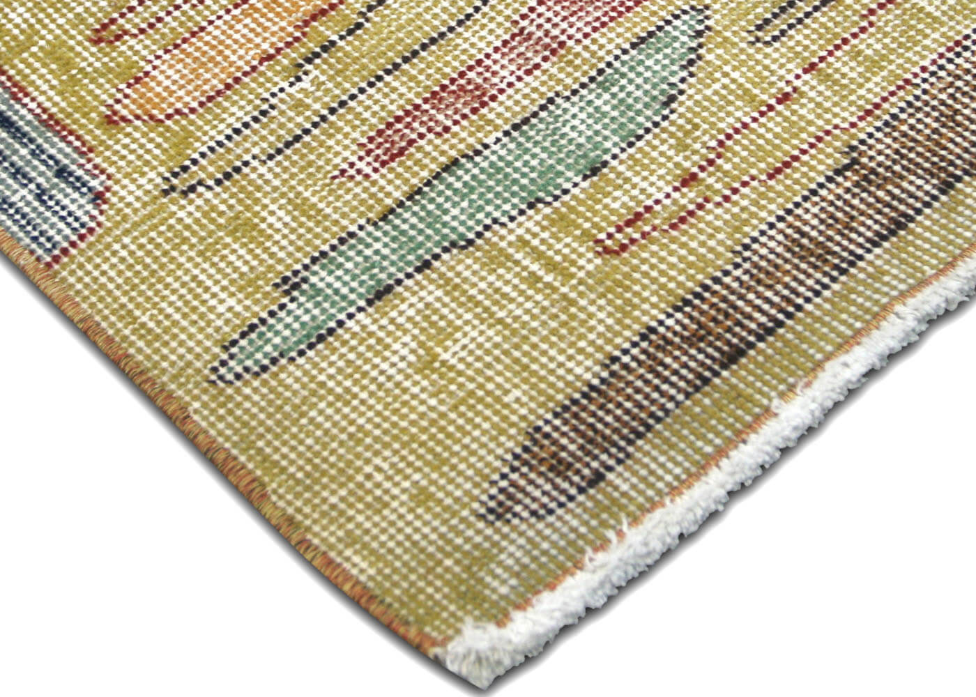 Vintage Turkish Mid-Century-Modern Runner - 3'4" x 10'2" - 140218
