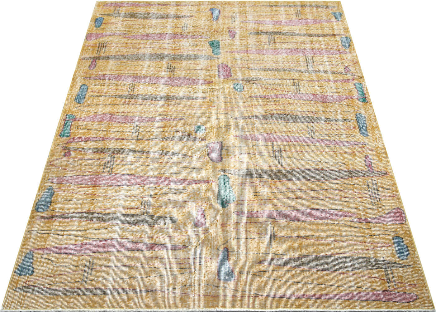 Vintage Turkish Mid-Century-Modern Rug - 4'11" x 8'1" - 140223