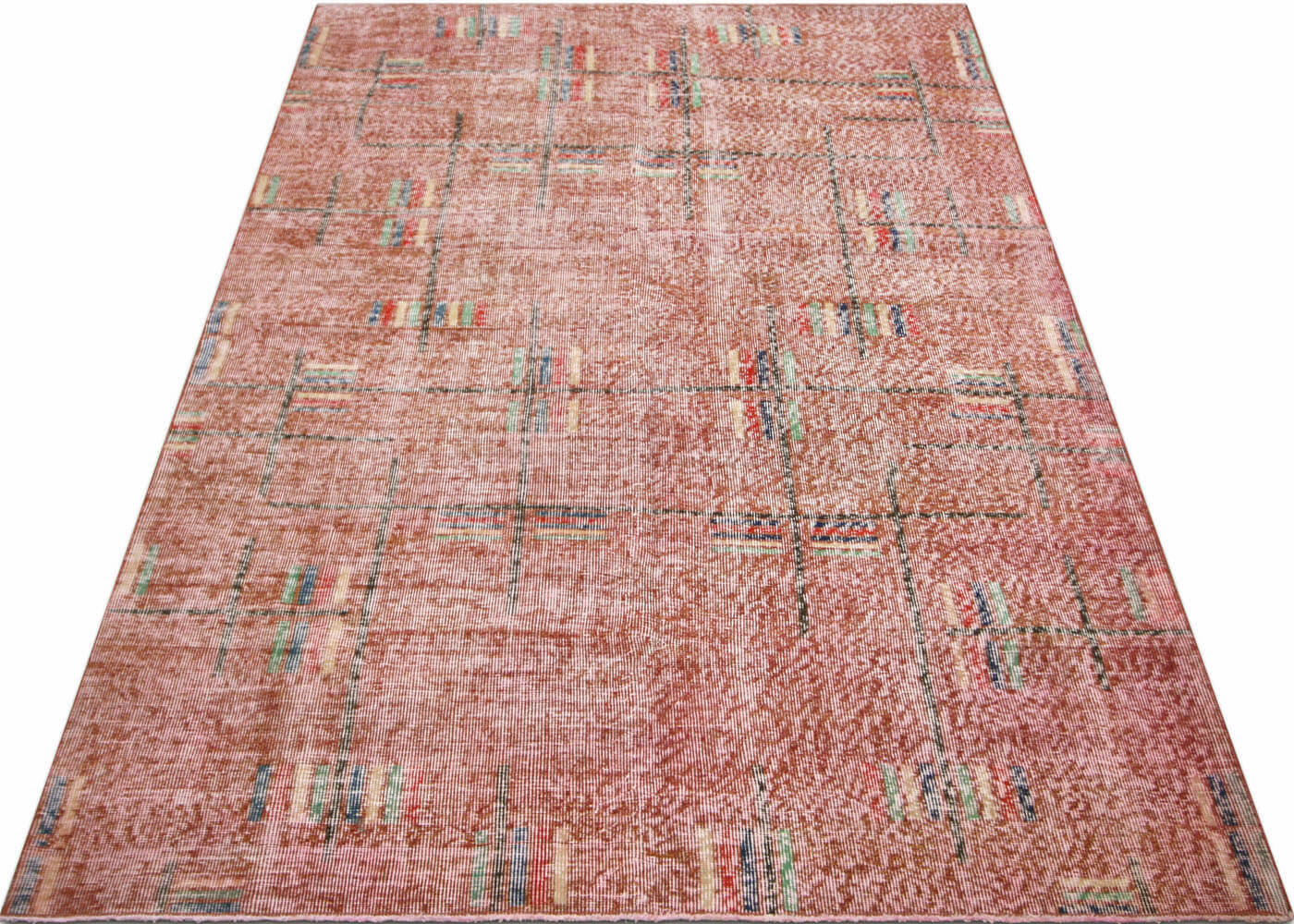 Vintage Turkish Mid-Century-Modern Rug - 5'6" x 8'3" - 140225
