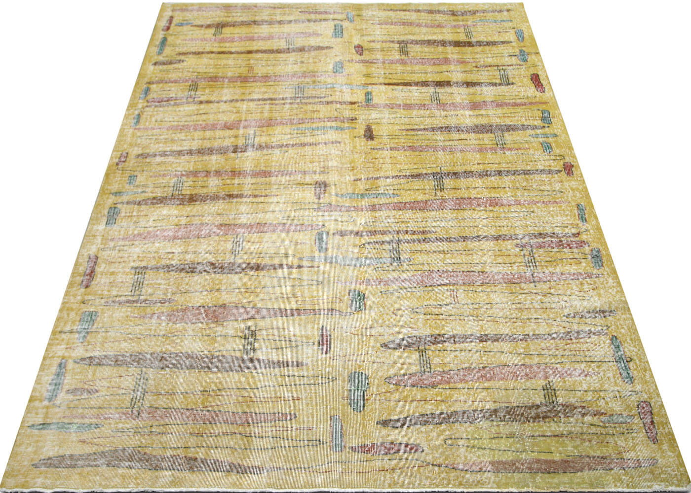 Vintage Turkish Mid-Century-Modern Rug - 6'9" x 10' - 140235