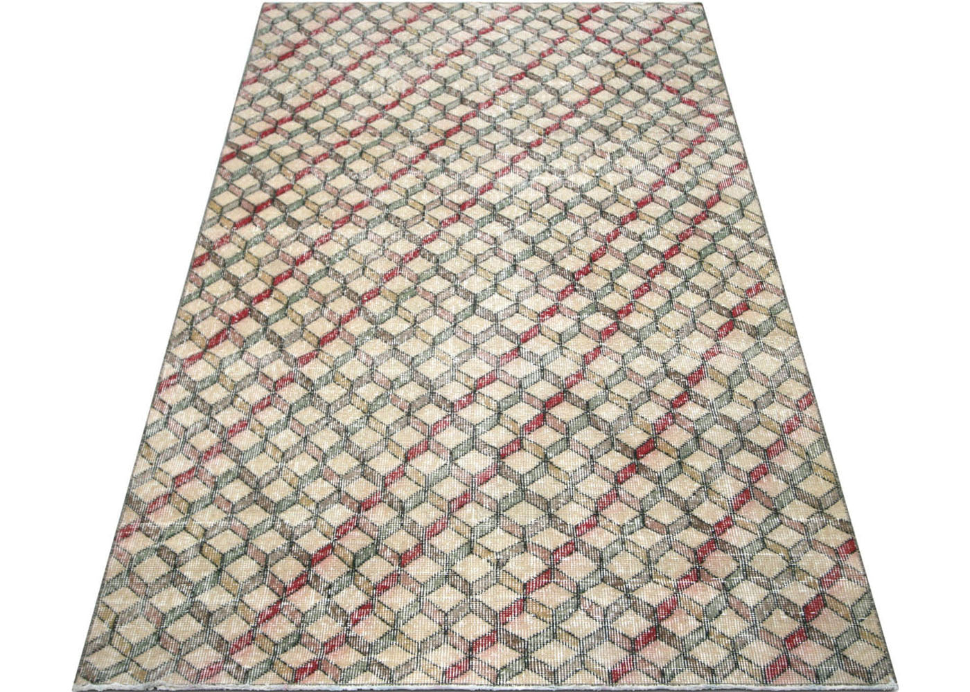 Vintage Turkish Mid-Century-Modern Rug - 4'2" x 7'9" - 140240