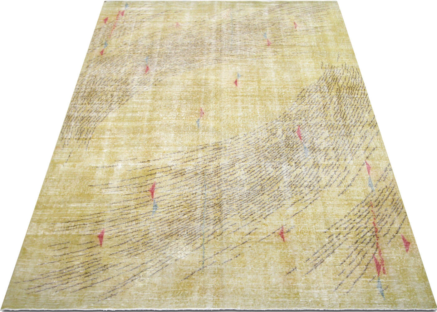 Vintage Turkish Mid-Century-Modern Rug - 6'4" x 9'9" - 140255
