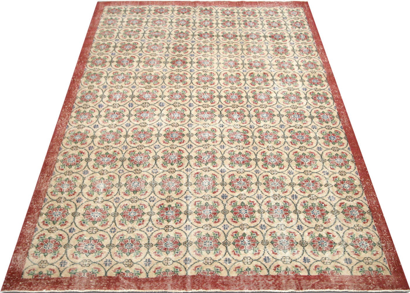 Vintage Turkish Mid-Century-Modern Rug - 7'5" x 11'1" - 140448