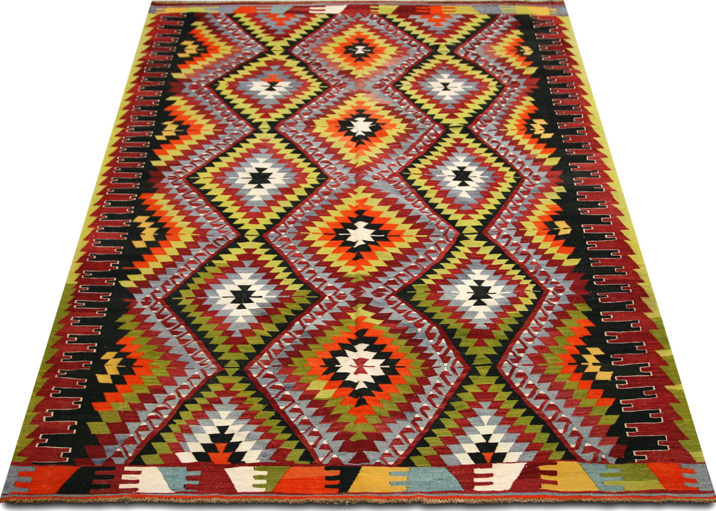Vintage Turkish Kilim - 6'11" x 10'4" - 140484