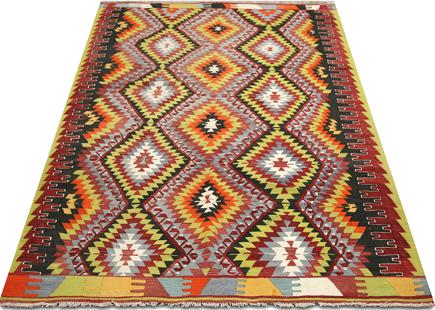 Vintage Turkish Kilim - 6'7" x 10'1" - 140535