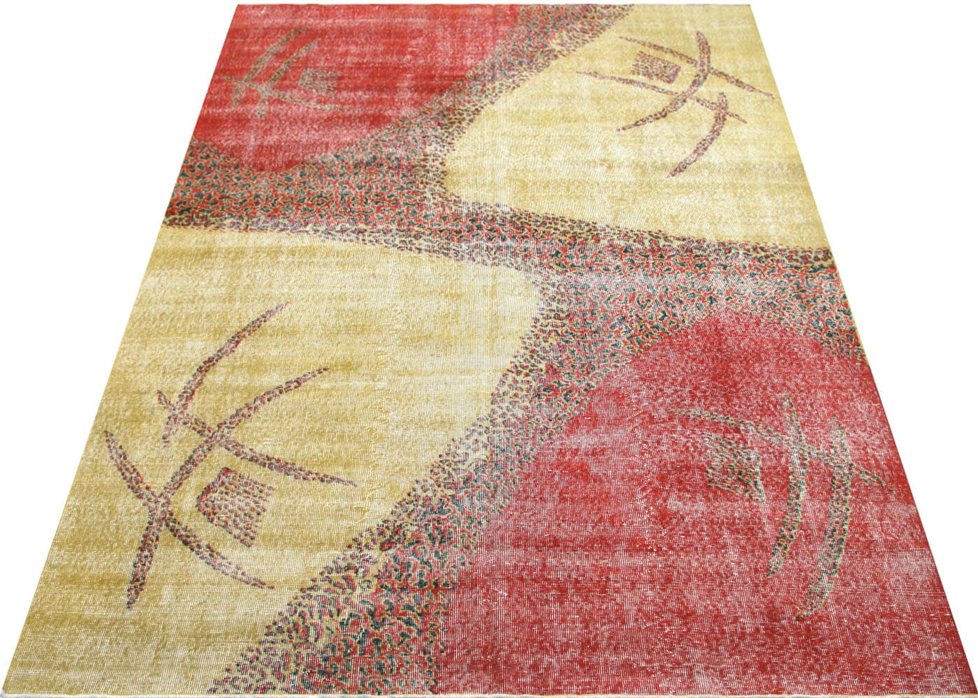 Vintage Turkish Mid-Century-Modern Rug - 6'6" x 10'4" - 140619