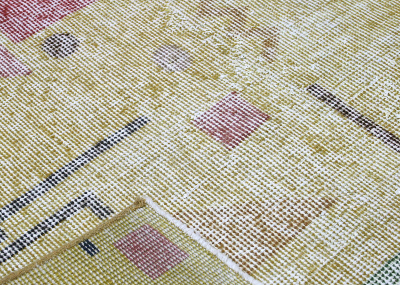 Vintage Turkish Mid-Century-Modern Runner - 3'1" x 10'6" - 140783