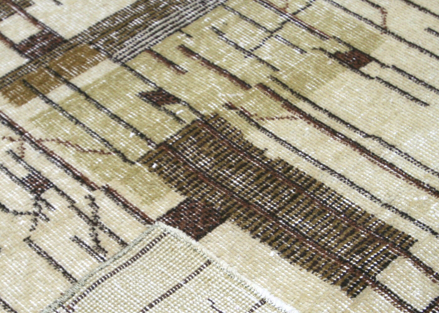 Vintage Turkish Mid-Century-Modern Runner - 3'6" x 9'6" - 140863