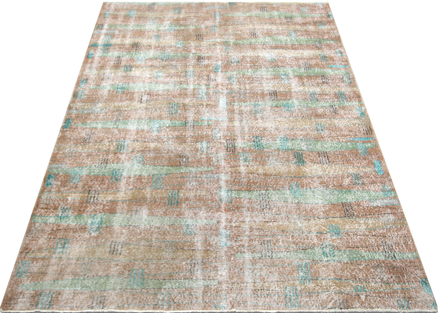 Vintage Turkish Mid-Century-Modern Rug - 6'7" x 10'1" - 145006
