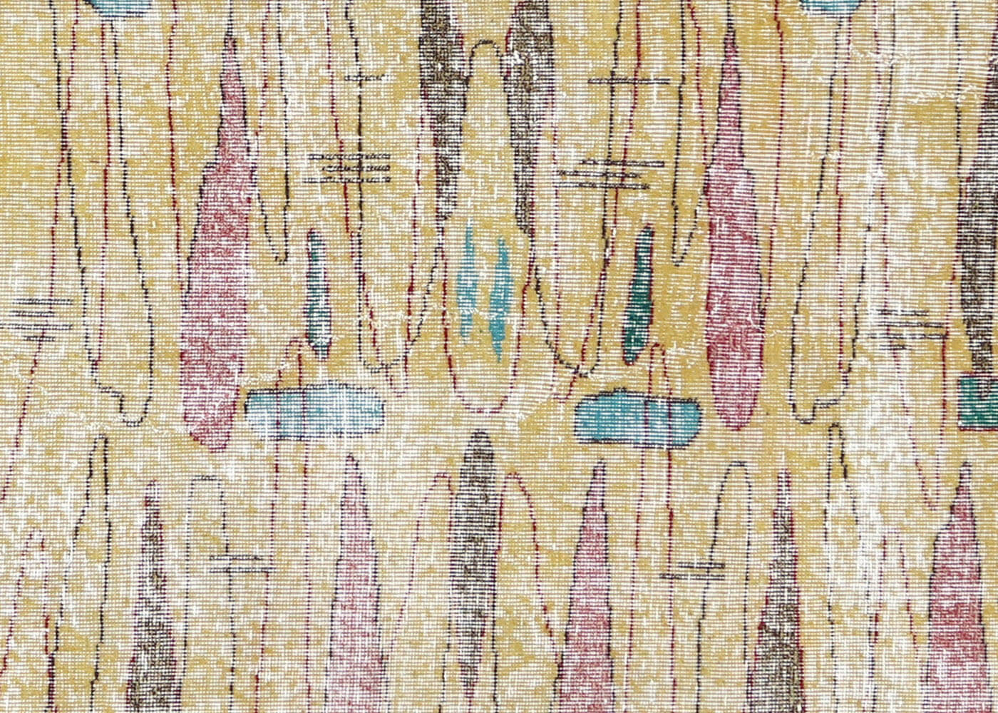 Vintage Turkish Mid-Century-Modern Rug - 6'9" x 9'2" - 145382