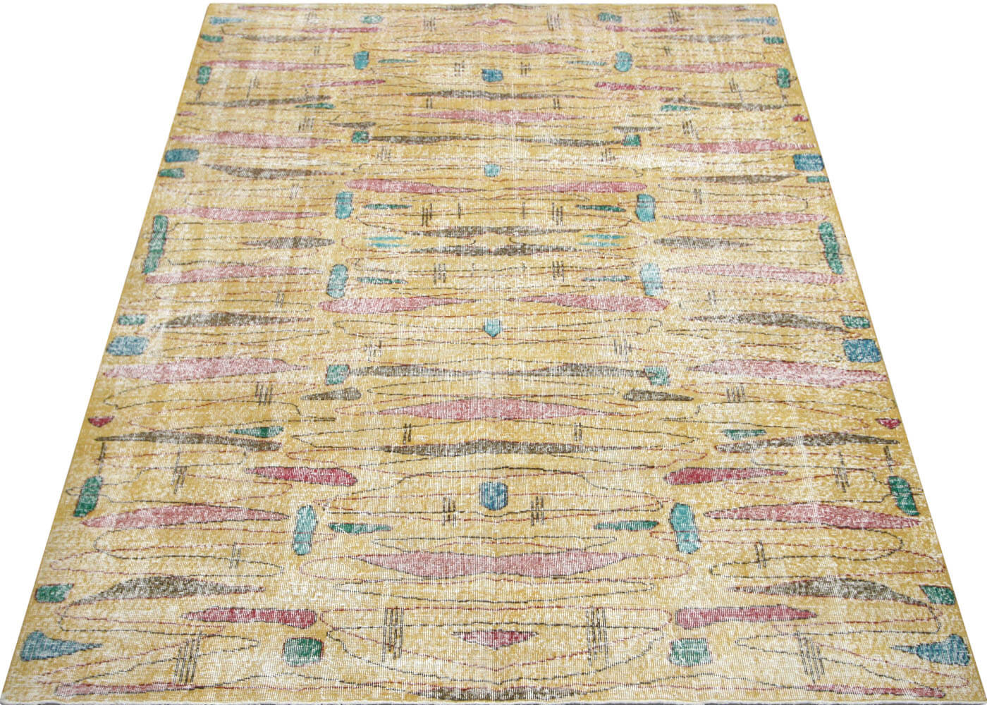 Vintage Turkish Mid-Century-Modern Rug - 6'9" x 9'2" - 145382