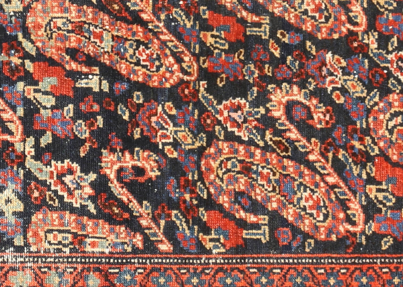 Semi Antique Persian Senne Rug - 2'5" x 4'2" - 150108