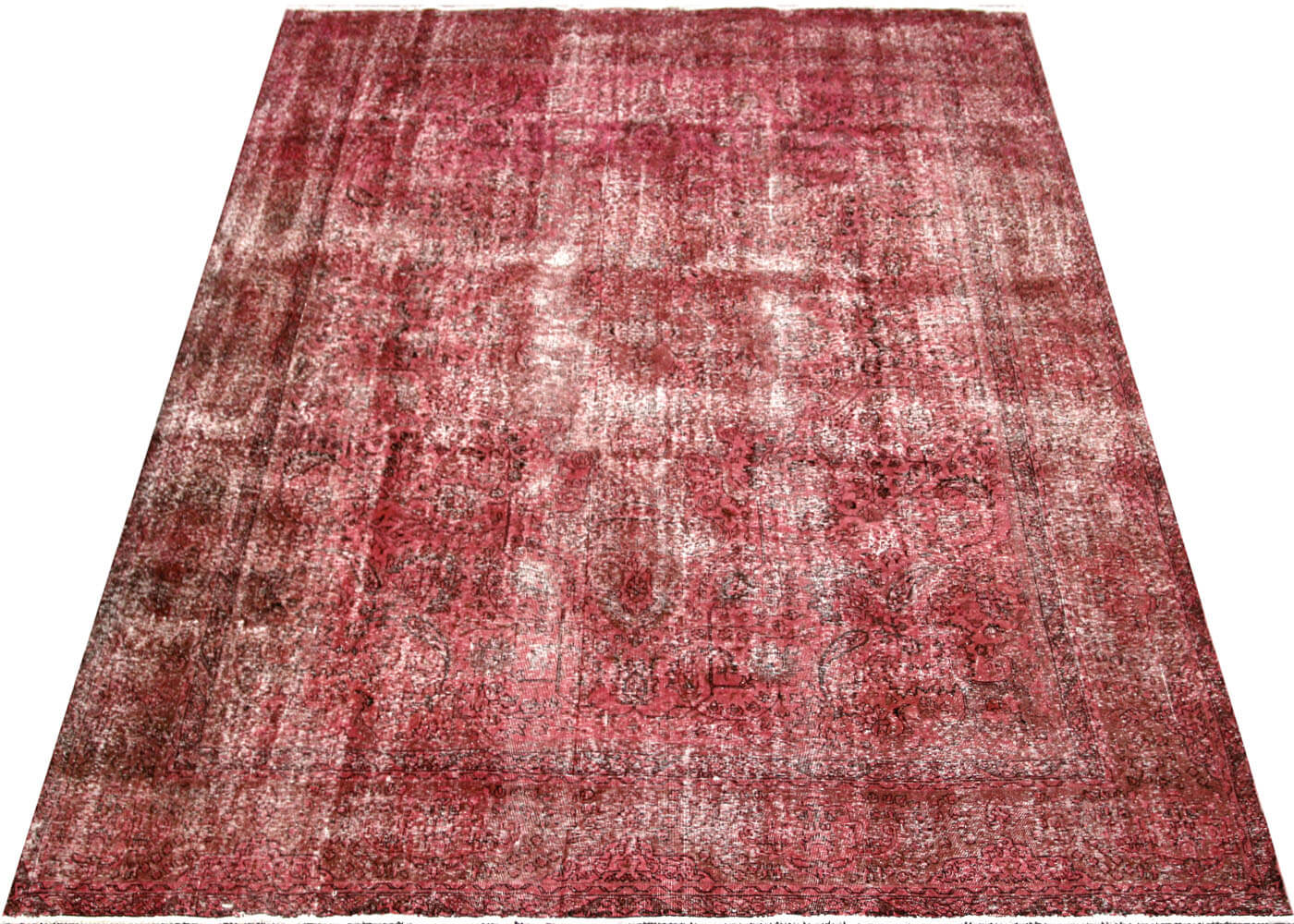 Vintage Persian Tabriz Overdyed Rug - 9'7" x 12'5" - 150207