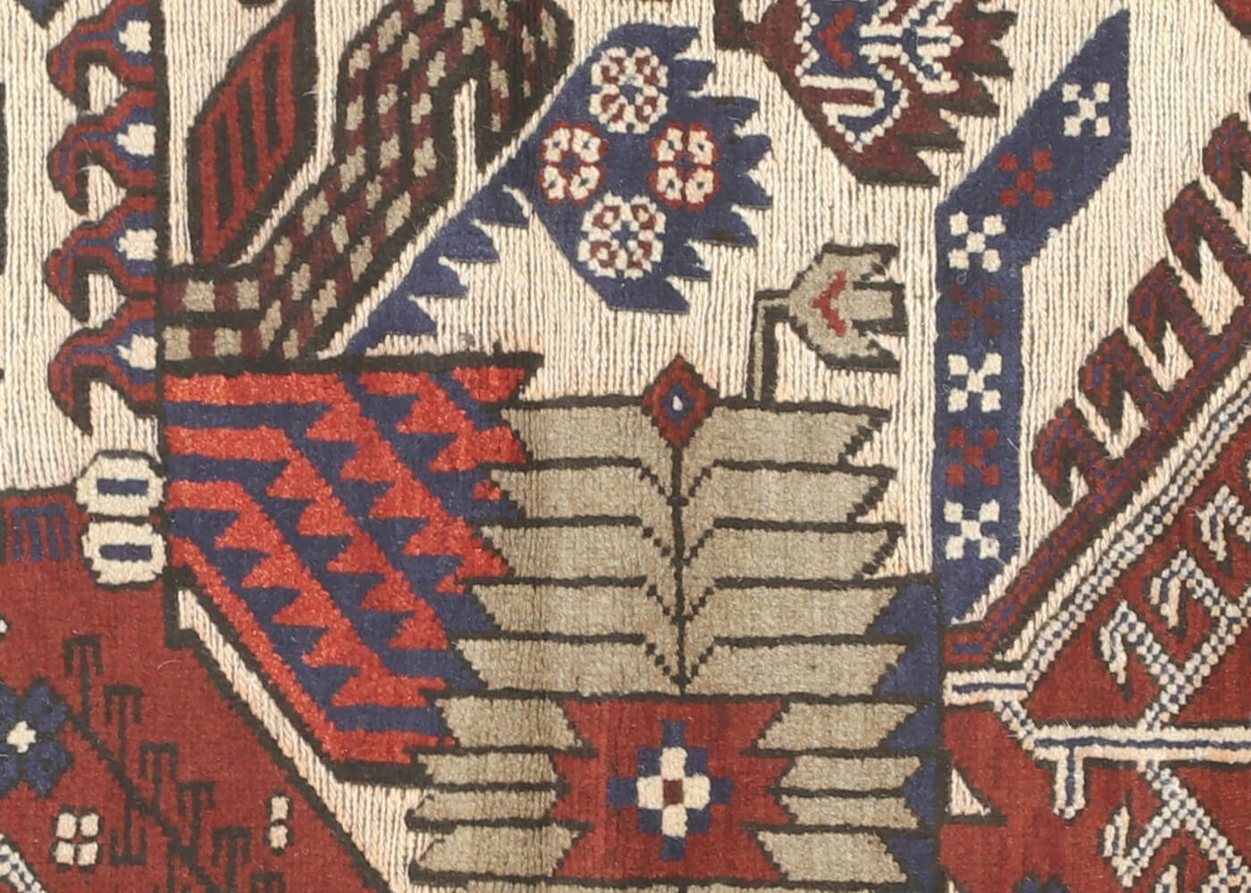 Vintage Afghan Belouchi Rug - 4'4" x 6'1" - 150420