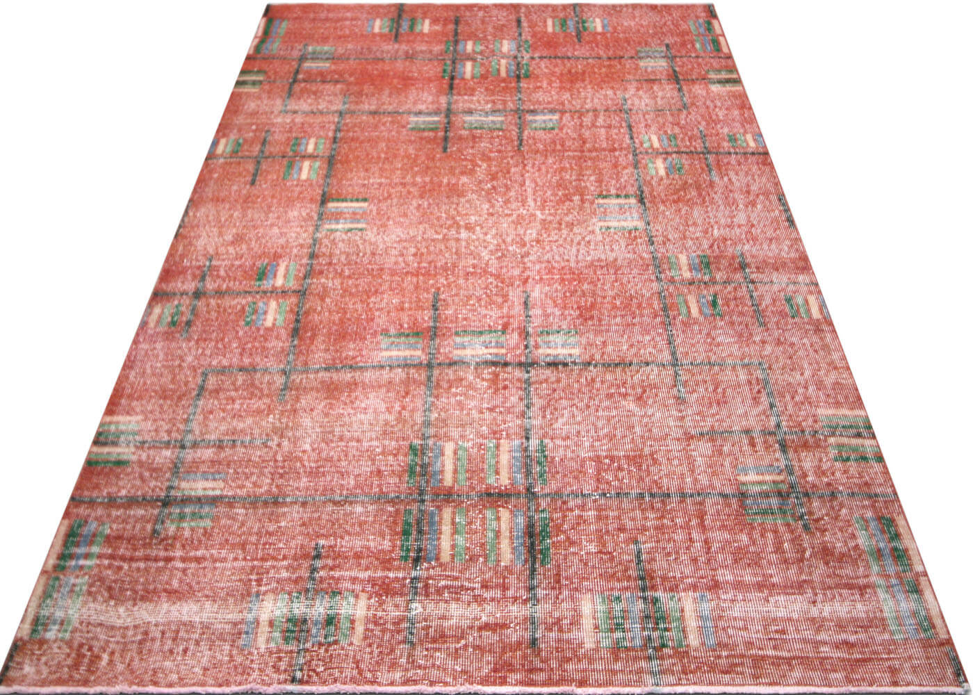 Vintage Turkish Mid-Century-Modern Rug - 5'4" x 8'6" - 150431
