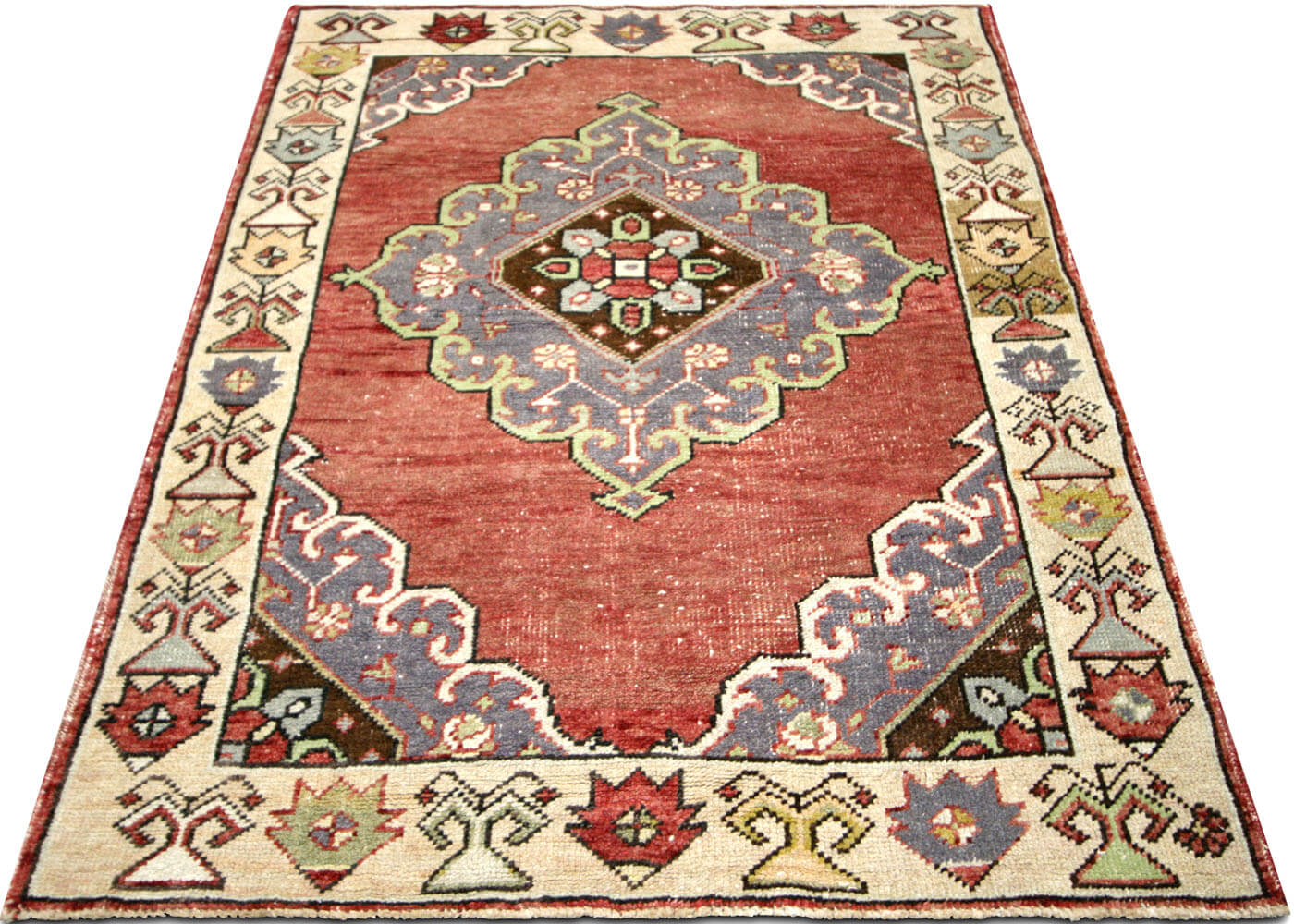 Vintage Turkish Oushak Rug - 3'6" x 4'8" - 150554