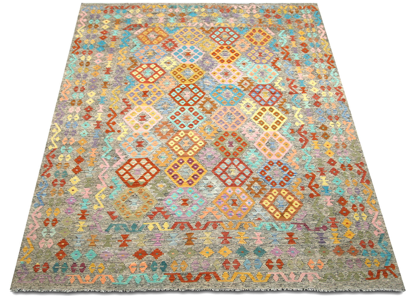 Vintage Afghan Maimana Kilim - 8'2" x 11'1" - 150605