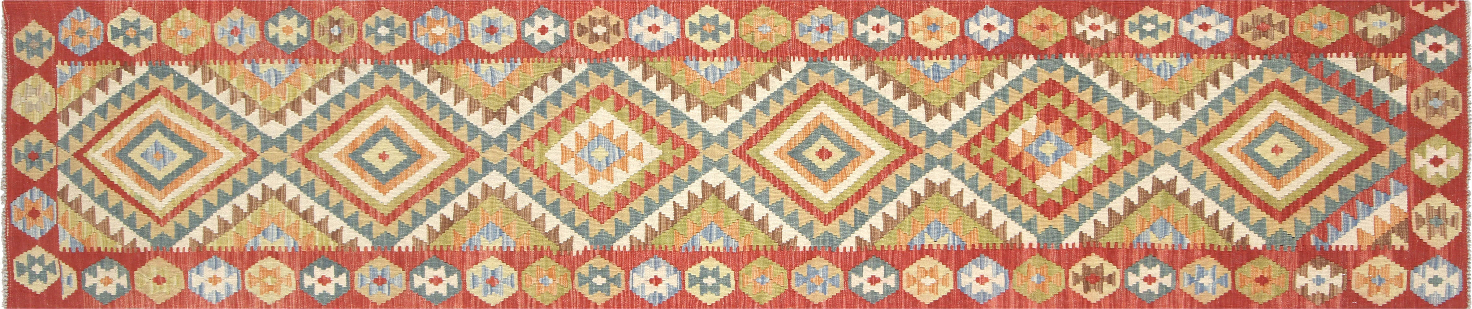 Vintage Afghan Maimana Kilim Runner - 2'6" x 11'3" - 150650