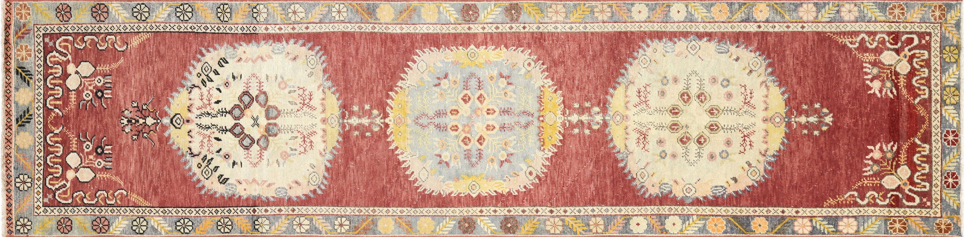 Vintage Turkish Oushak Runner - 3'2" x 12'7"