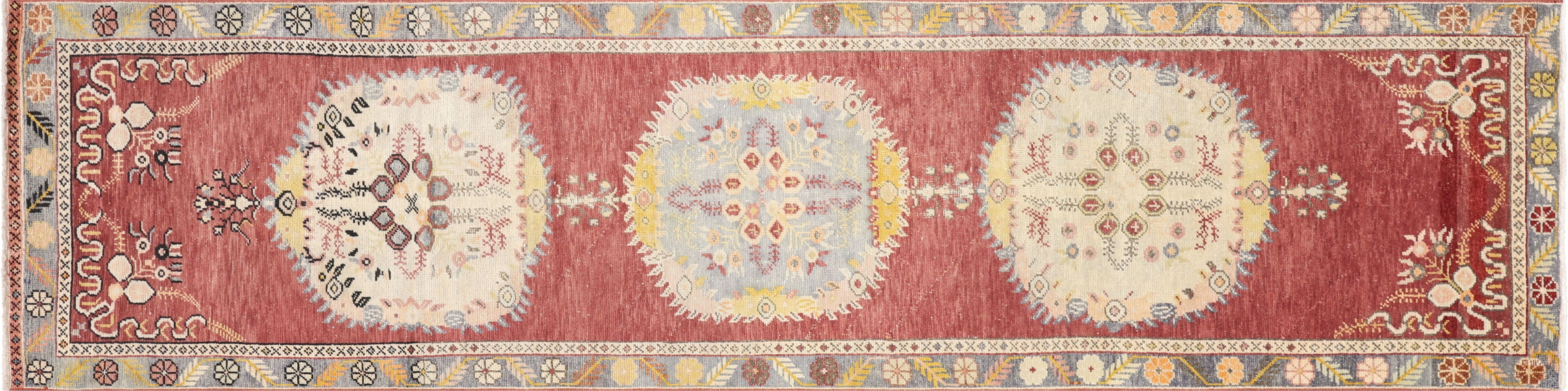 Vintage Turkish Oushak Runner - 3'2" x 12'7" - 150853